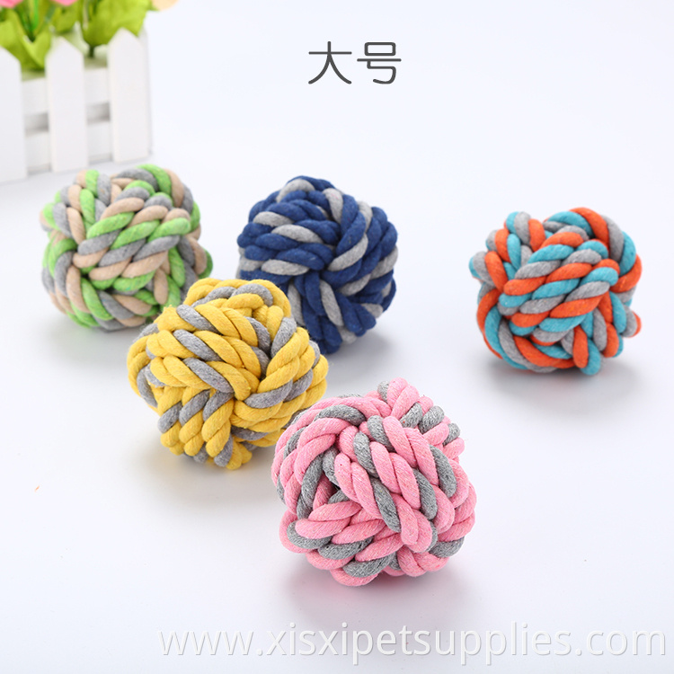 Rope Ball Dog Toy Teeth Cleaning Chew Toys Wholesale Braided Cotton for Dogs Pet Toys Different Color Cotton +polyster Opp Bag